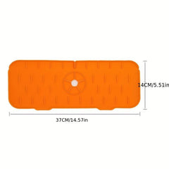 2pcs Silicone Long Strip Drain Mat Faucet Drip Catcher Sink Splash Guard