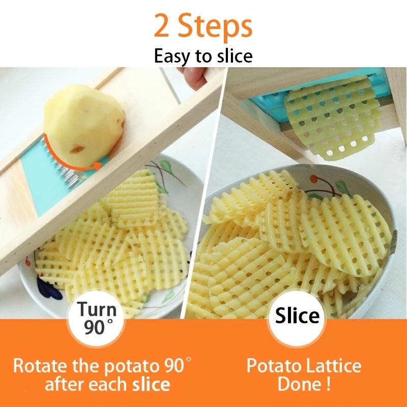 Stainless Steel Vegetable and Fruit Slicing Tool for Salad and Potato Lattice