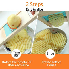 Stainless Steel Vegetable and Fruit Slicing Tool for Salad and Potato Lattice