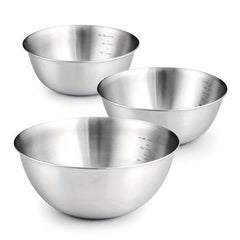 3pcs Stainless Steel Mixing Bowls Salad Kitchen Gadgets