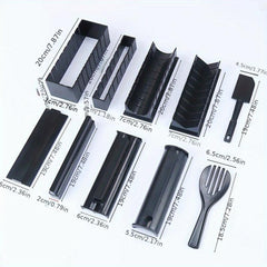 10pcs DIY Sushi Maker Set with Roller, Mold, Spreader