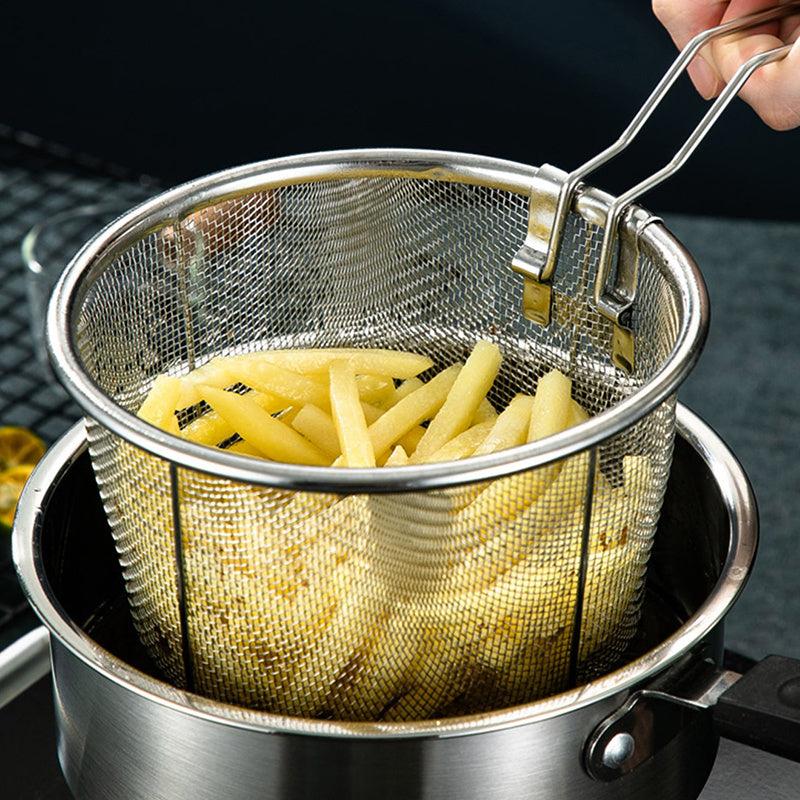 Stainless Steel Snack Basket with Mesh Strainer for Frying