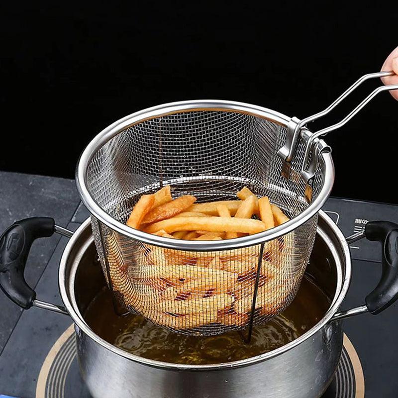 Stainless Steel Snack Basket with Mesh Strainer for Frying
