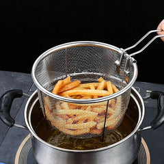 Stainless Steel Snack Basket with Mesh Strainer for Frying