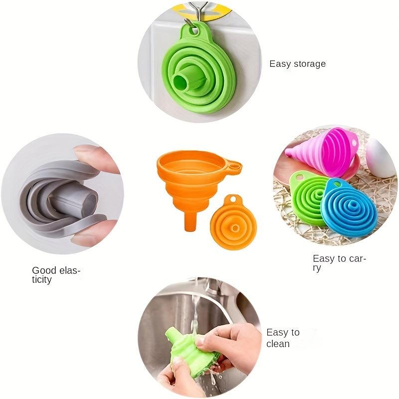 Collapsible Funnel Foldable Silicone Funnel for Kitchen Use