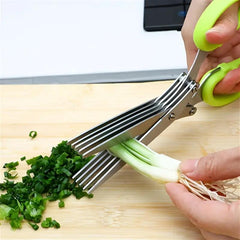 5-Layer Stainless Steel Kitchen Shears for Chopping Onions, Vegetables, Herbs