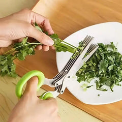 5-Layer Stainless Steel Kitchen Shears for Chopping Onions, Vegetables, Herbs