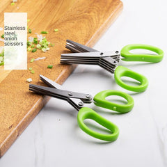 5-Layer Stainless Steel Kitchen Shears for Chopping Onions, Vegetables, Herbs