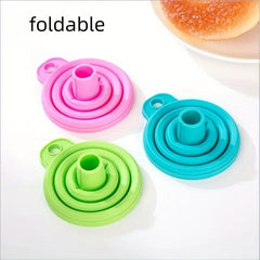 Collapsible Funnel Silicone Kitchen Gadget for Bottles and Cooking