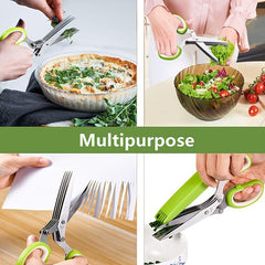 5-Blade Kitchen Herb Shears for Basil, Chive, Parsley