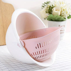Double Layer Drain Basket Rotatable Strainer Household Colander