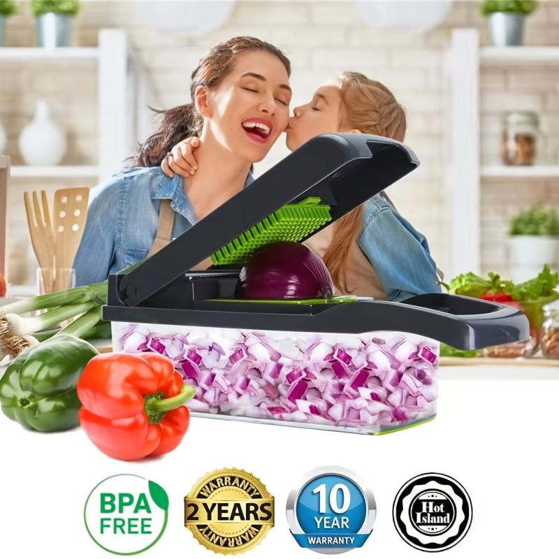 Multifunctional Vegetable Chopper Manual Food Grater Container Onion Mincer