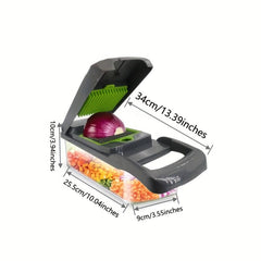 Multifunctional Vegetable Chopper Manual Food Grater Container Onion Mincer