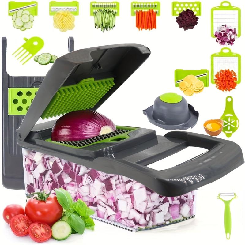 Multifunctional Vegetable Chopper Manual Food Grater Container Onion Mincer