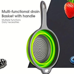 Foldable Silicone Colander - Collapsible Vegetable Washing Basket