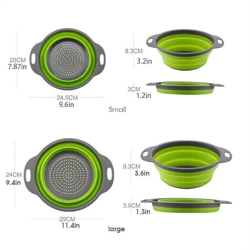 Foldable Silicone Colander - Collapsible Vegetable Washing Basket