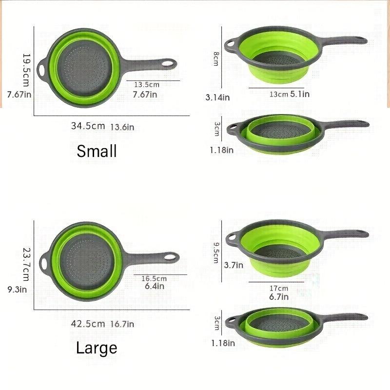 Foldable Silicone Colander - Collapsible Vegetable Washing Basket