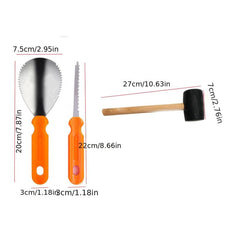 13pcs Stainless Steel Pumpkin Carving Kit with Hammer for Halloween