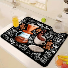 Rubber Drying Pad Coffee Pot Drain Pad - Absorbent and Durable