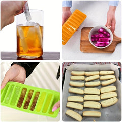 Silicone Ice Tube Maker 10 Cavity Cookie Mold Ice Stick Trays