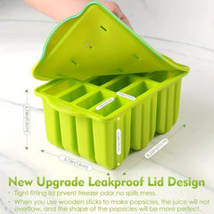 12-Cavity Silicone Ice Pop Molds - Reusable & Easy to Use
