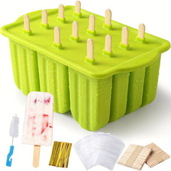12-Cavity Silicone Ice Pop Molds - Reusable & Easy to Use