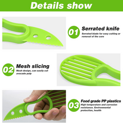 3in1 Avocado Peeler Slicer Corer Remover Multifunctional Cutter Divider