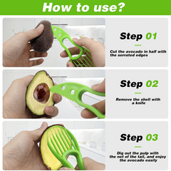 3in1 Avocado Peeler Slicer Corer Remover Multifunctional Cutter Divider