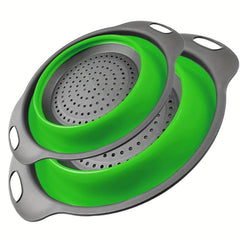 2pcs Silicone Colander Foldable Kitchen Sink Folding Square