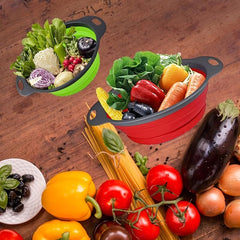 2pcs Silicone Colander Foldable Kitchen Sink Folding Square