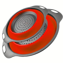 2pcs Silicone Colander Foldable Kitchen Sink Folding Square