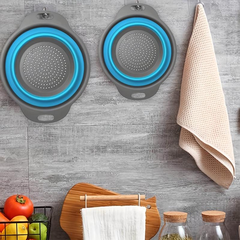 2pcs Silicone Colander Foldable Kitchen Sink Folding Square