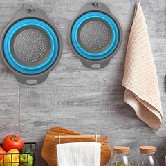 2pcs Silicone Colander Foldable Kitchen Sink Folding Square