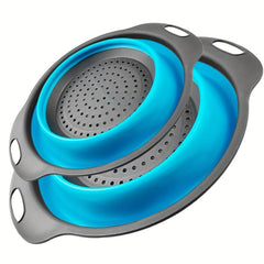 2pcs Silicone Colander Foldable Kitchen Sink Folding Square