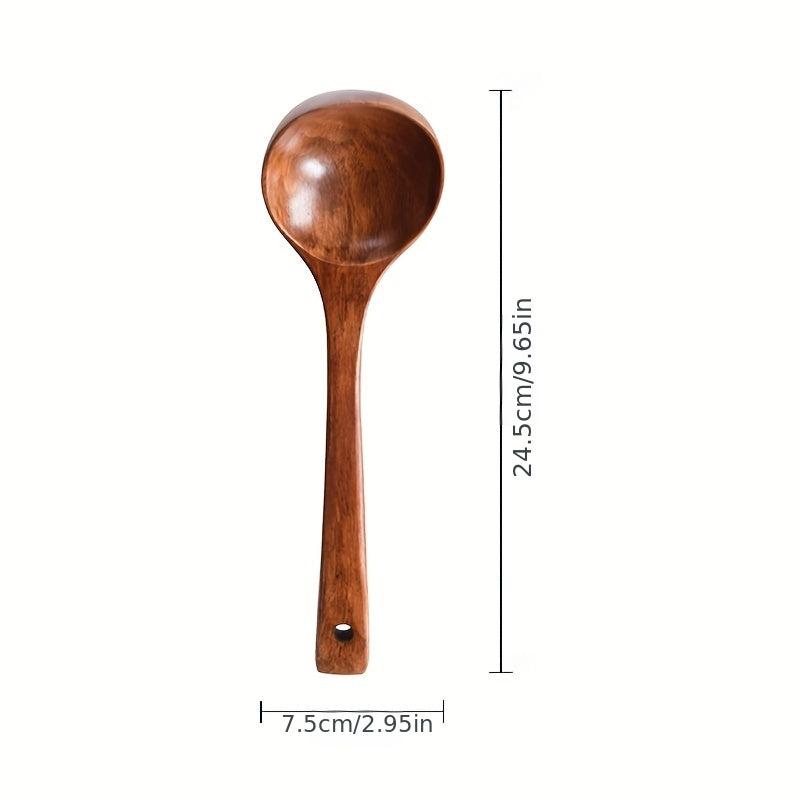 1pc Lacquer Wood Spoon Home Kitchen Utensils Wooden Spoon