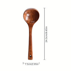 1pc Lacquer Wood Spoon Home Kitchen Utensils Wooden Spoon