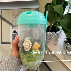 Portable Salad Cup with Fork and Lid: Healthy Salad Container for Picnic Lunch