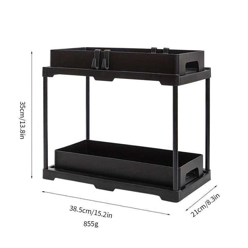 Pull Out Spice Rack Kitchen Organization Hooks Shelf Cabinet Sink Organizer