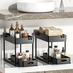 Pull Out Spice Rack Kitchen Organization Hooks Shelf Cabinet Sink Organizer