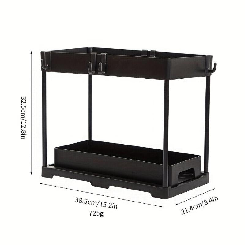 Pull Out Spice Rack Kitchen Organization Hooks Shelf Cabinet Sink Organizer