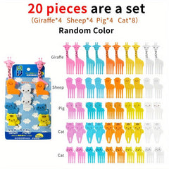 10pcs Mini Fruit Forks for Kids - Fun Cartoon Design