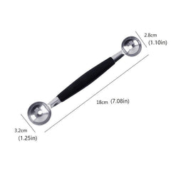 2pcs SS Fruit Ball Digging Spoon Ice Cream Jelly Dessert Digging Spoon