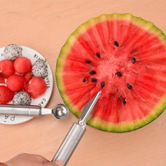 2pcs SS Fruit Ball Digging Spoon Ice Cream Jelly Dessert Digging Spoon