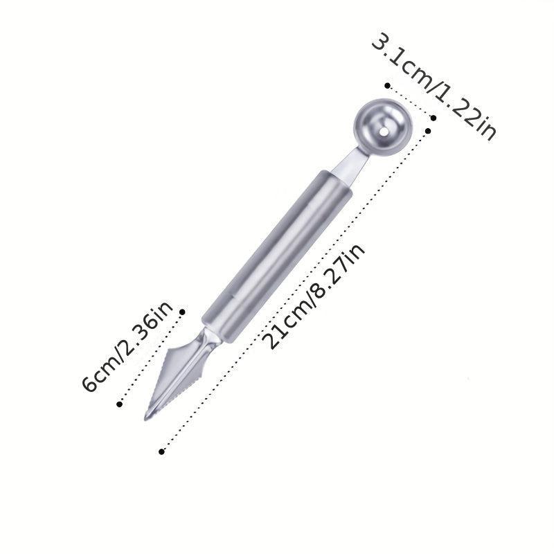 2pcs SS Fruit Ball Digging Spoon Ice Cream Jelly Dessert Digging Spoon