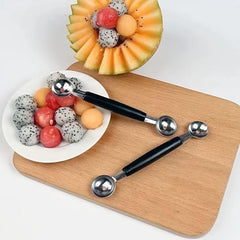 2pcs SS Fruit Ball Digging Spoon Ice Cream Jelly Dessert Digging Spoon