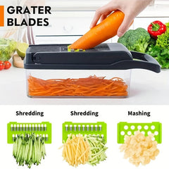 16pcs Vegetable Chopper Slicer Cutter with Container & Hand Guard