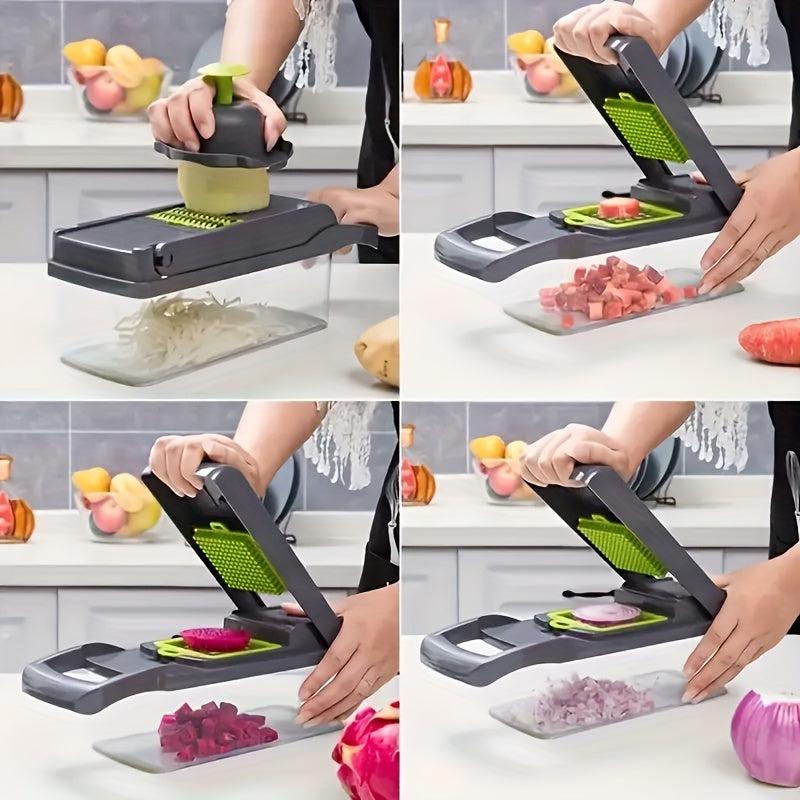 16pcs Vegetable Chopper Slicer Cutter with Container & Hand Guard