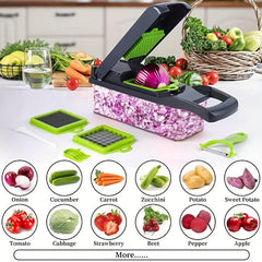16pcs Vegetable Chopper Slicer Cutter with Container & Hand Guard