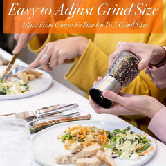 Adjustable Ceramic Core Pepper Grinder and Sea Salt Mill