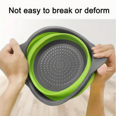Silicone Collapsible Colander Set for Draining Pasta, Vegetables, Fruits